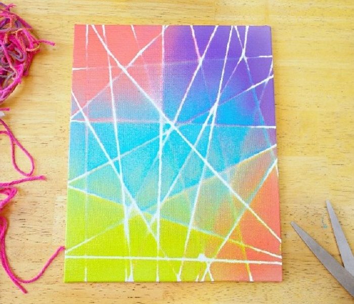 Use spray paint and sprint to create abstract art