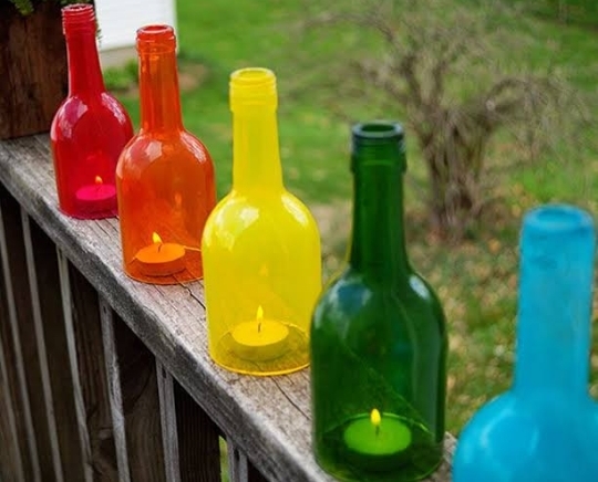 Recycle used glass bottles by cutting & polishing them into beautiful vases, planters, glasses and more Upcycle and decorate the cut glass bottles with acrylic pens/paints and spray paints