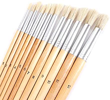 12 Pcs Long Paint Brushes